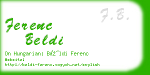 ferenc beldi business card